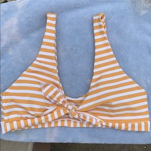 Yellow/Carmel white striped bikini (NEVER WORN)